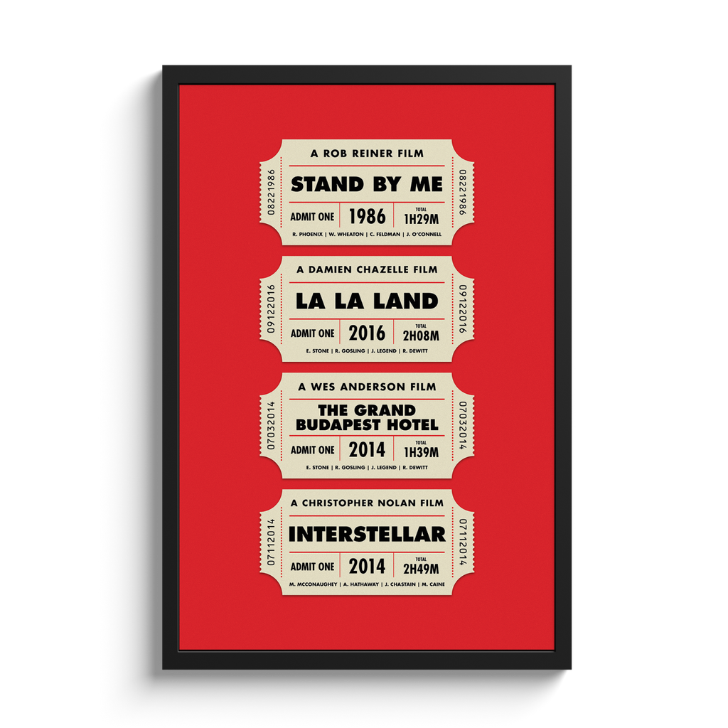 Top 4 Movie Ticket Poster | Personalized Letterboxd-Inspired Film Print