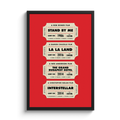 Top 4 Movie Ticket Poster | Personalized Letterboxd-Inspired Film Print
