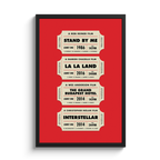 Top 4 Movie Ticket Poster | Personalized Letterboxd-Inspired Film Print