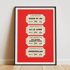 Top 4 Movie Ticket Poster | Personalized Letterboxd-Inspired Film Print