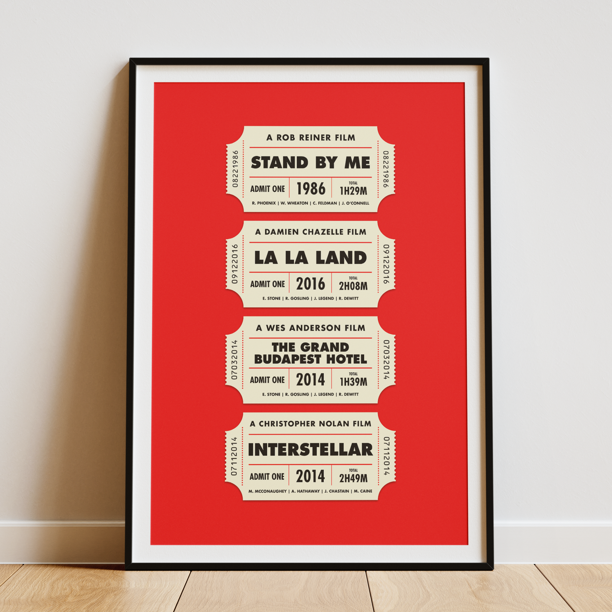Top 4 Movie Ticket Poster | Personalized Letterboxd-Inspired Film Print