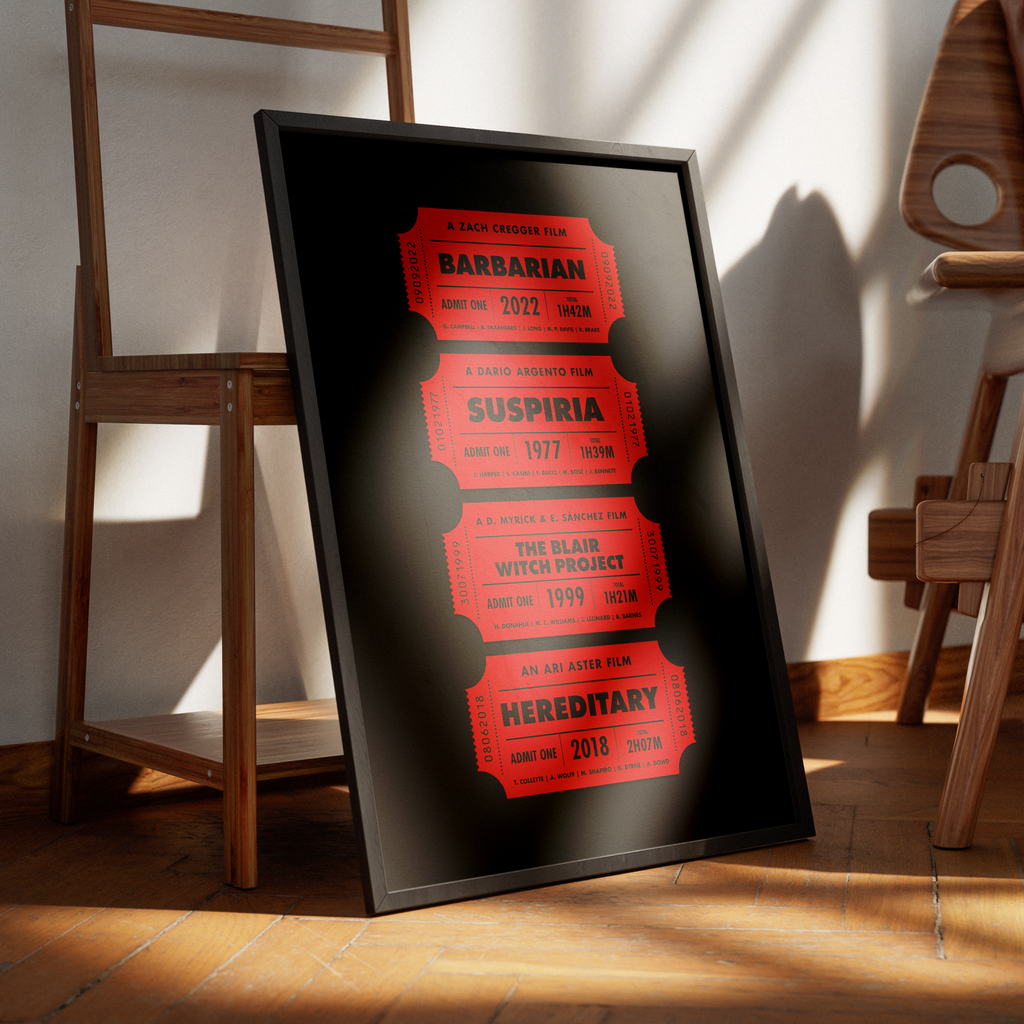 Top 4 Movie Ticket Poster | Personalized Letterboxd-Inspired Film Print
