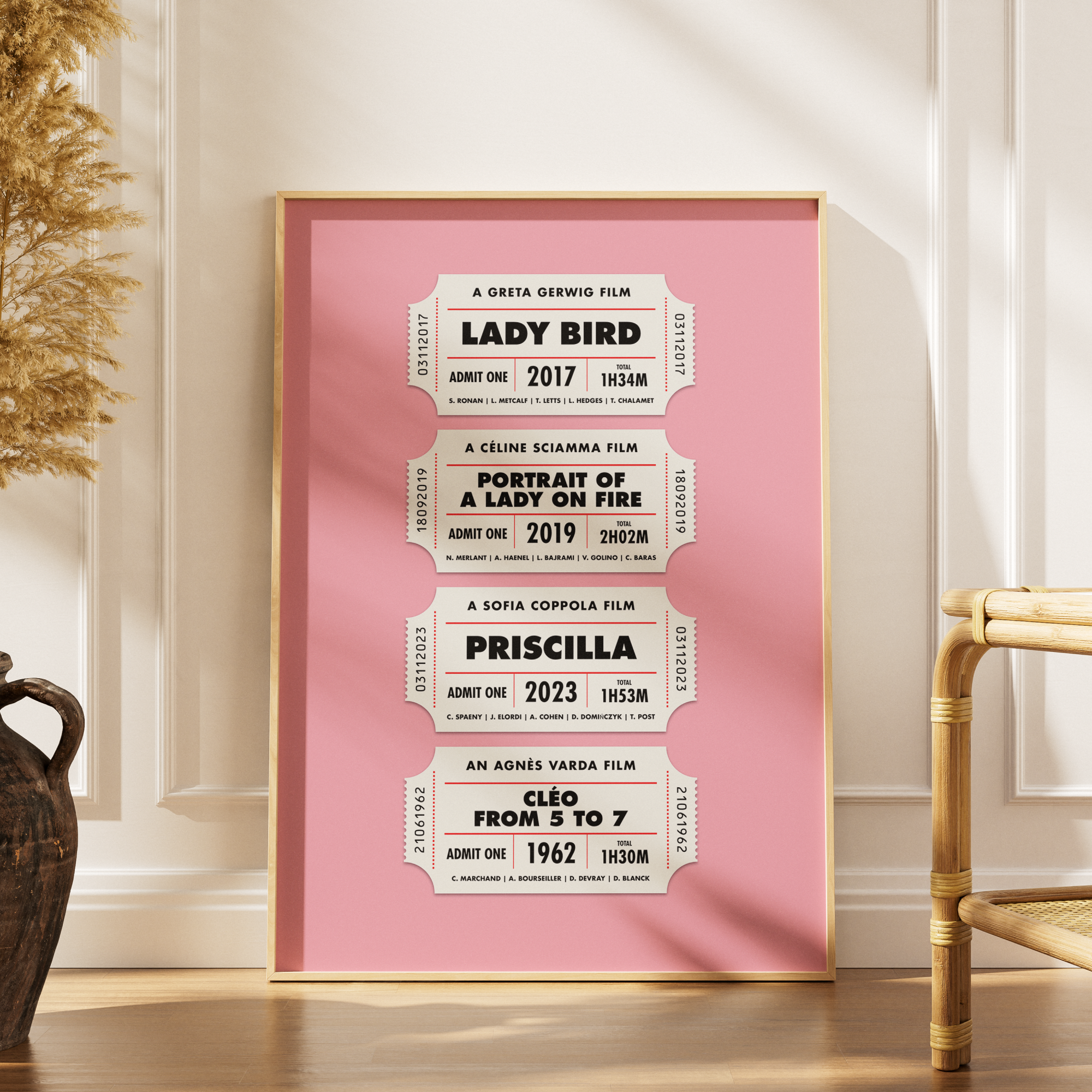 Top 4 Movie Ticket Poster | Personalized Letterboxd-Inspired Film Print